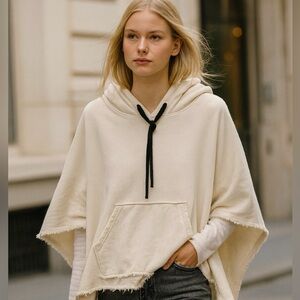 ATM Anthony Thomas Melillo Poncho Cream Sweater